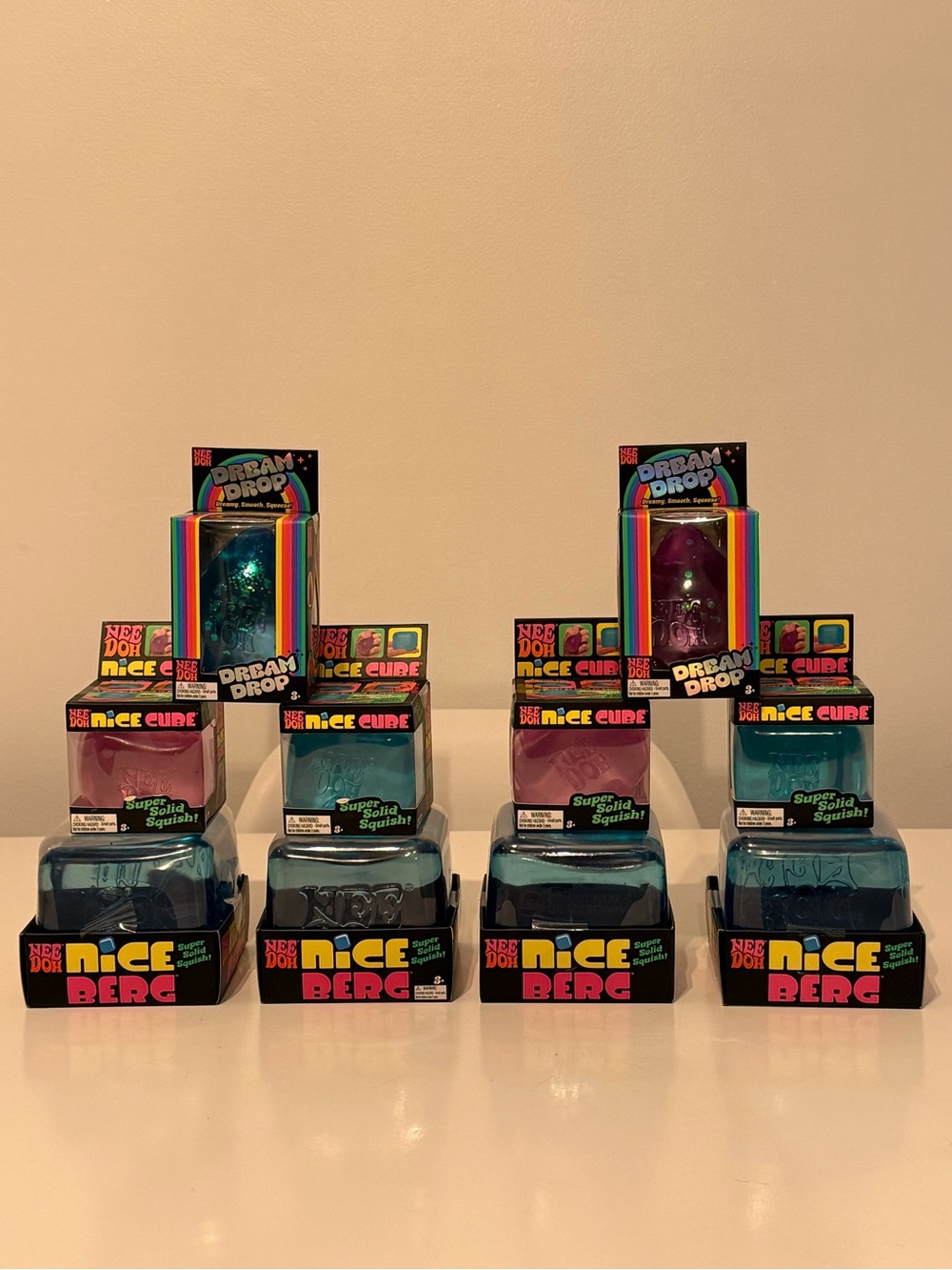 HUGE Lot! NeeDoh Schylling 🔥 Nice Burg, Nice Cube & Dream Drop Baby Blue Pink